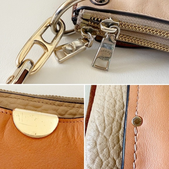 Coach Dreamer Bag Leather Shoulder Suede Casual Chic Colorblock Elegant Tan - Picture 13 of 16